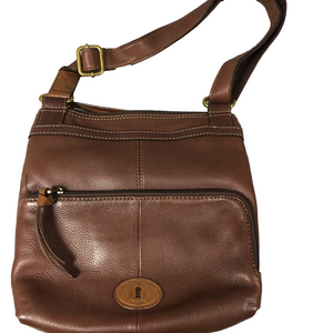 Fossil leather large‎ sturdy sidebag